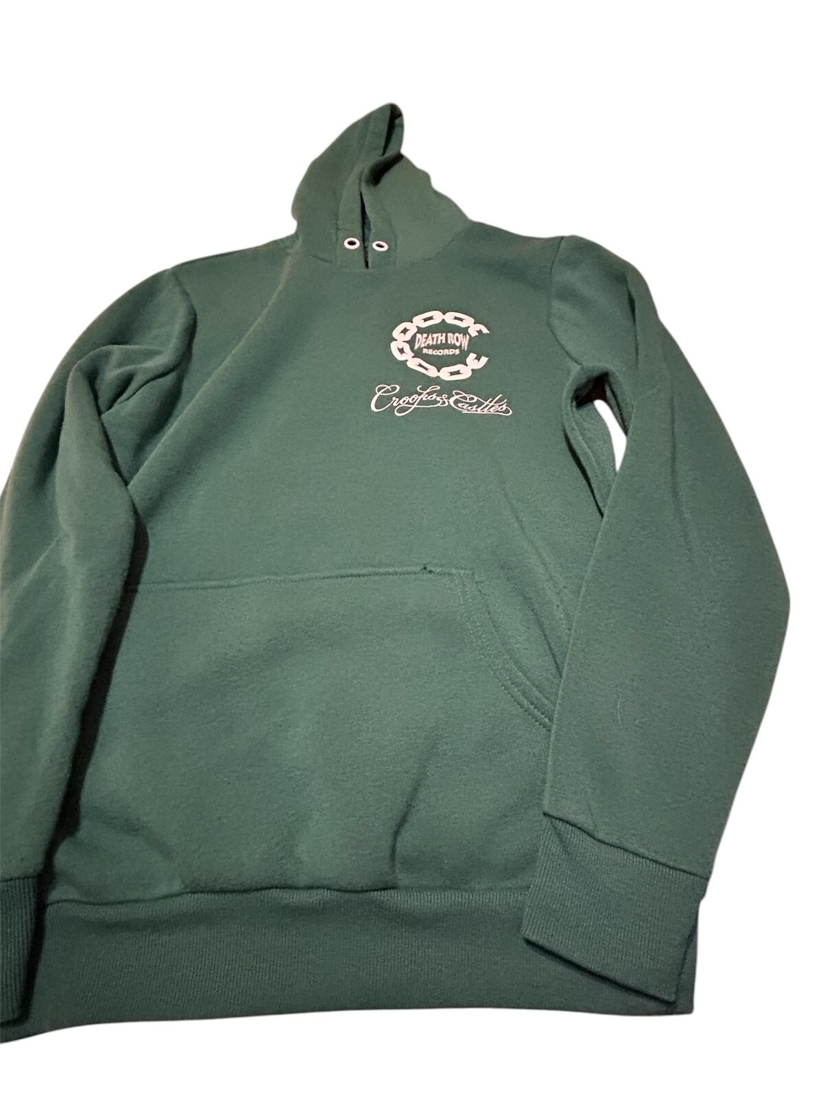 FILA Felpa con cappuccio Crooks & Castle X Death Row Records uomo M verde pullover manica lunga