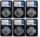 2021 Morgan & Peace Dollar NGC MS70 6-Coin Set FDI Edmund Moy Sig P, D, O, CC