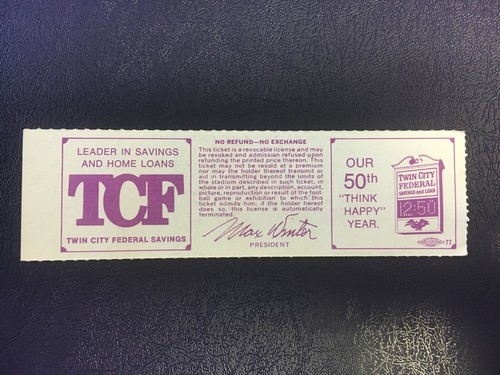 Vintage RARE 1972 Chicago Bears Minnesota Vikings FULL UNUSED TICKET Red Grange - Picture 2 of 2
