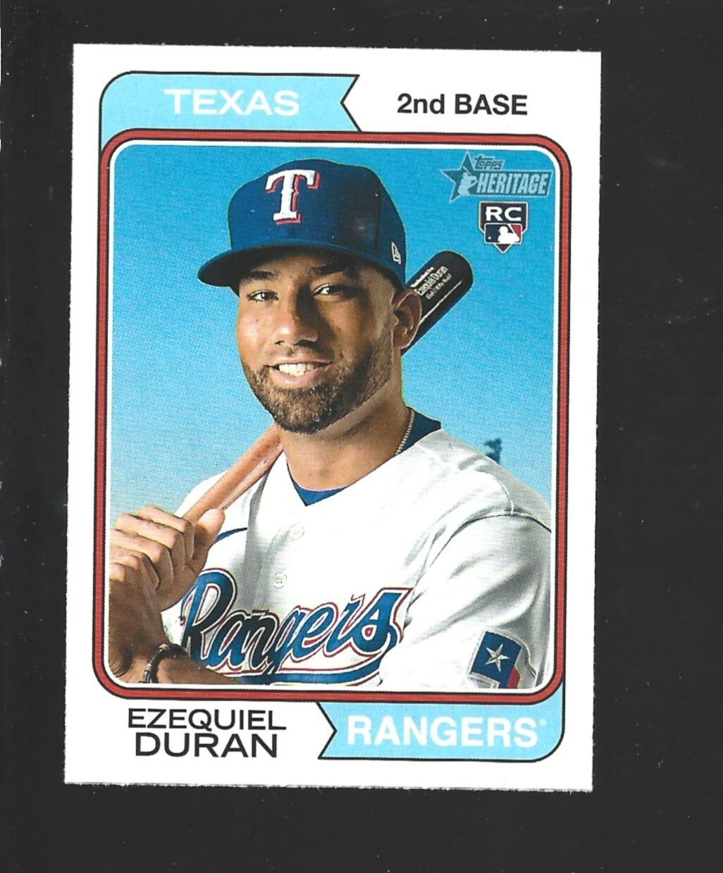 2023 Topps Heritage #31 Ezequiel Duran rookie card, Texas Rangers