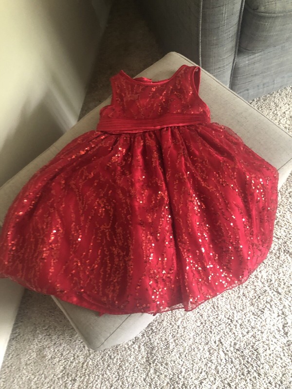 Princess Faith Holiday Girls Dress Size 2T Red Sequined