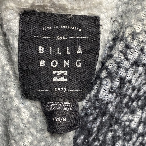 BILLABONG Women Fleece Jacket Sz M Black White Snap Closure Checker Beach 5-37 - Picture 10 of 18