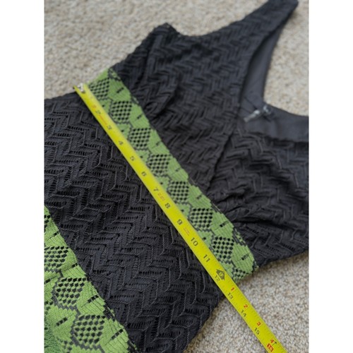 Knit Maxi Dress Black Green bohemian Crochet Lace Sleeveless women Size S Ryu - Picture 9 of 12