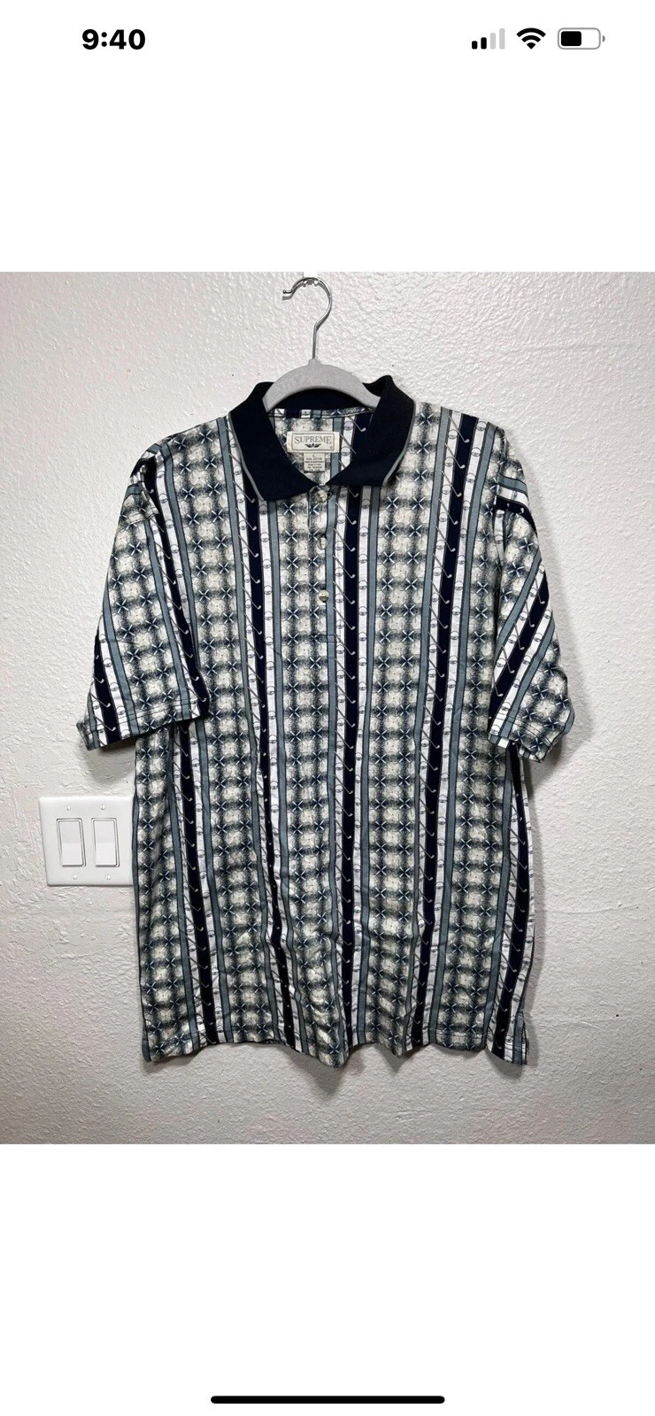 Polo homme à manches courtes vintage Supreme vert taille L