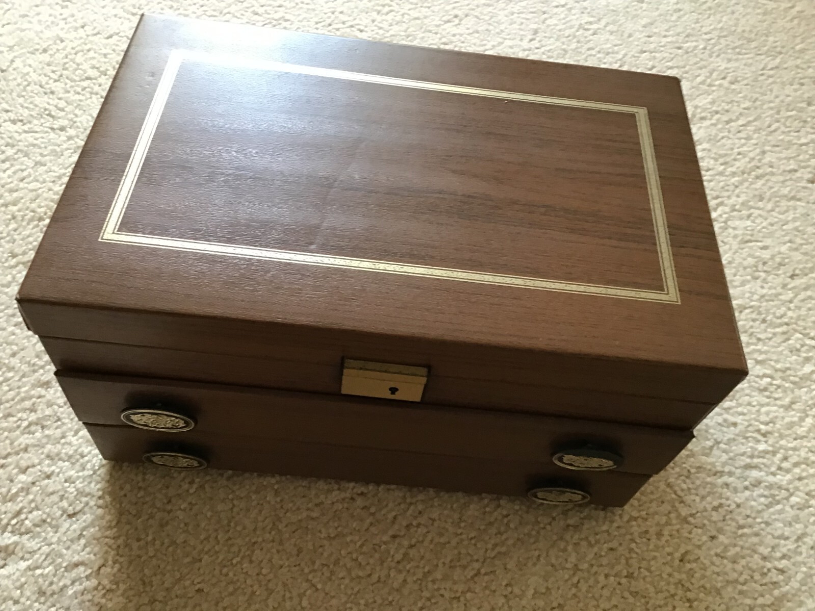 Jewelry Organizer Box Princess Gardner Vintage Brown Gold-image