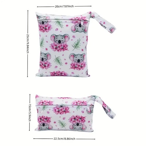 2pc Wet Bag / Nappy sack / swimwear bag, 2 sizes of toiletry bag various designs - Picture 20 of 45