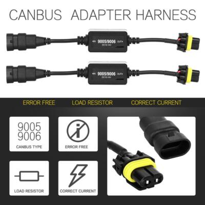 9005/9006 LED Headlight Canbus Decoder Anti-Flicker Error Resistor Relay Adapter