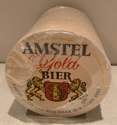50 Amstel Gold Bier bar coasters. Netherlands Antilles. New In Package.