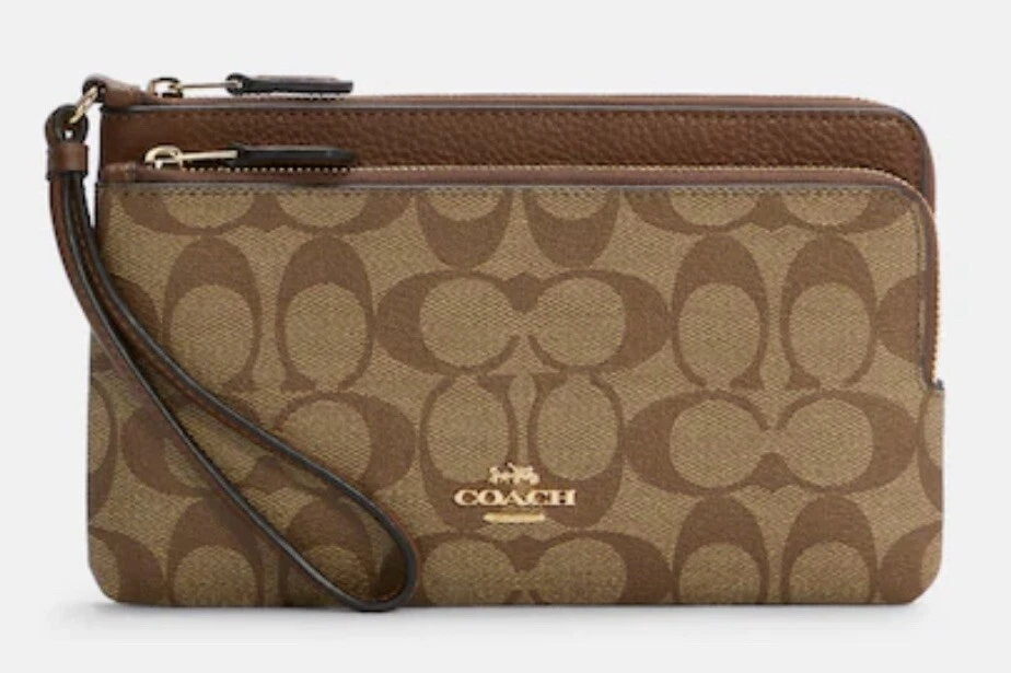 Double zipper coach wallet deals
