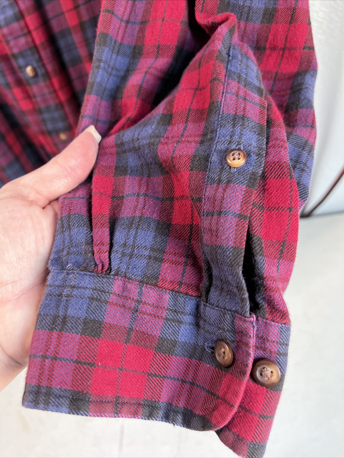 Brooks Brothers Dress Shirt Blue Red Plaid Long Sleeve Mens Size XL thumbnail 5