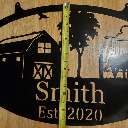 New Metal Wall Barn Horse Stall Stable Art Sign Smith Family Established 2020 - Picture 4 of 6