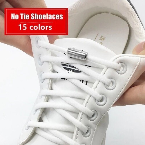 No Tie Elastic Shoe Laces Adult Kids Trainer Lace Lazy Easy No-tie Shoelaces UK - Picture 10 of 25