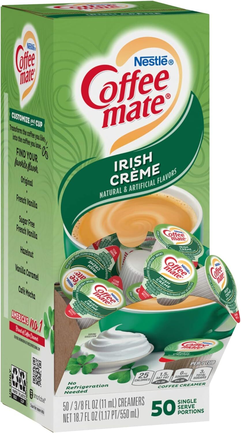Coffee Mate Irish Creme Single Serve Liquid Creamer 50's (11ml) BBD