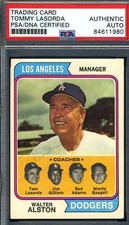 Tommy Lasorda PSA DNA Coa Signed 1974 Topps Autograph