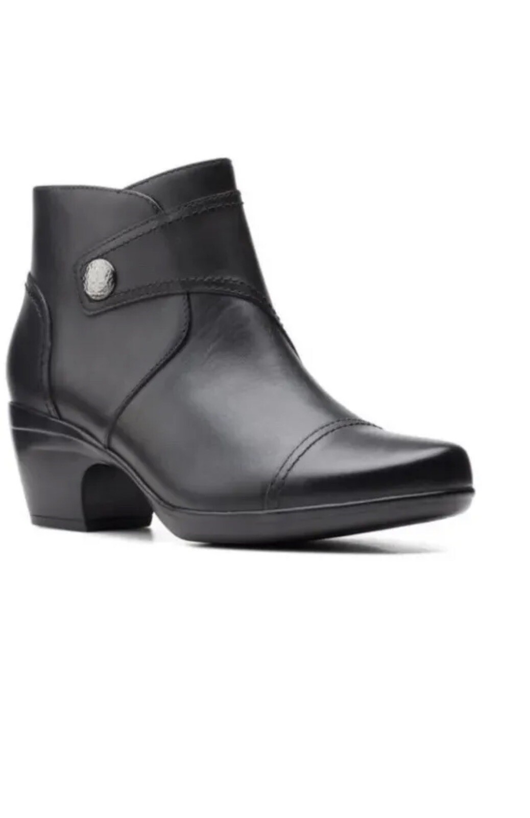 Clarks Emily Calle Ladies Black Leather Ankle Boots UK Size 7 E /41