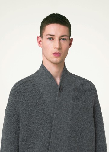 Lemaire Neutral floral grey wrap diagonal button knit cardigan sweater - 第 10/21 張圖片
