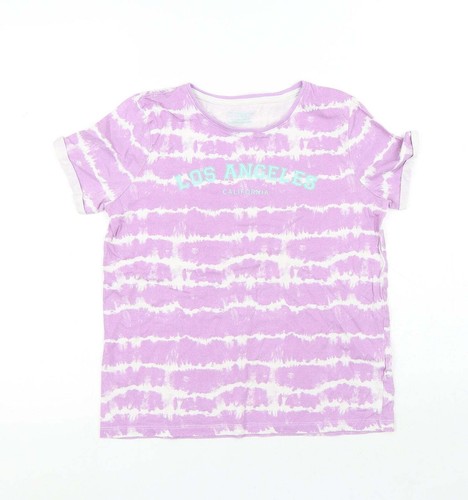 Primark Mädchen lila Baumwollmischung T-Shirt Größe 11-12 Jahre-