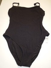 NEW AMERICAN EAGLE AERIE LARGE 1pc SWIMSUIT BLACK, FULL COVERAGE UPF 50
