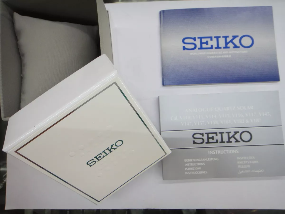 SEIKO Watch Box w/ warranty card booklet quartz Solar cal manual eBay