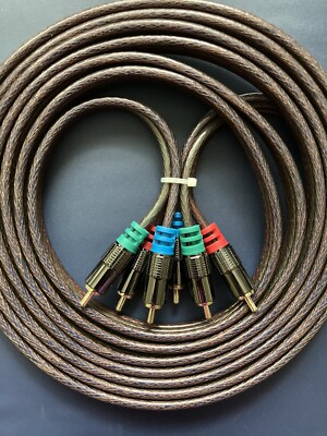  12 ft Component video cable, QVS 3V-12  triple RCA, RGB (red,green,blue)