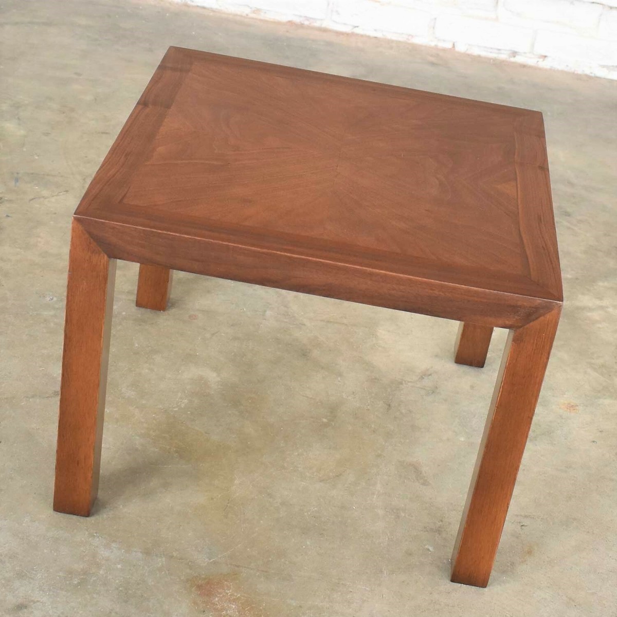 Vintage Modern Lane Solid Walnut Square Parsons Side Table Vintage Modern Lane Solid Walnut Square Parsons Side Table