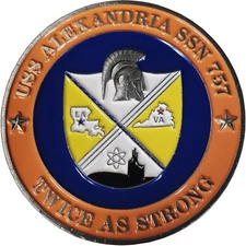 US Navy USS Alexandria SSN 757 Submarine Commemorative Challenge Coin 188
