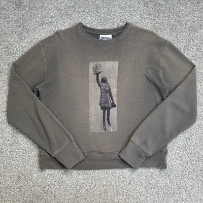 Jungmaven Sweatshirt Mens Small Brown Hemp Graphic Crewneck USA Made Protest Art