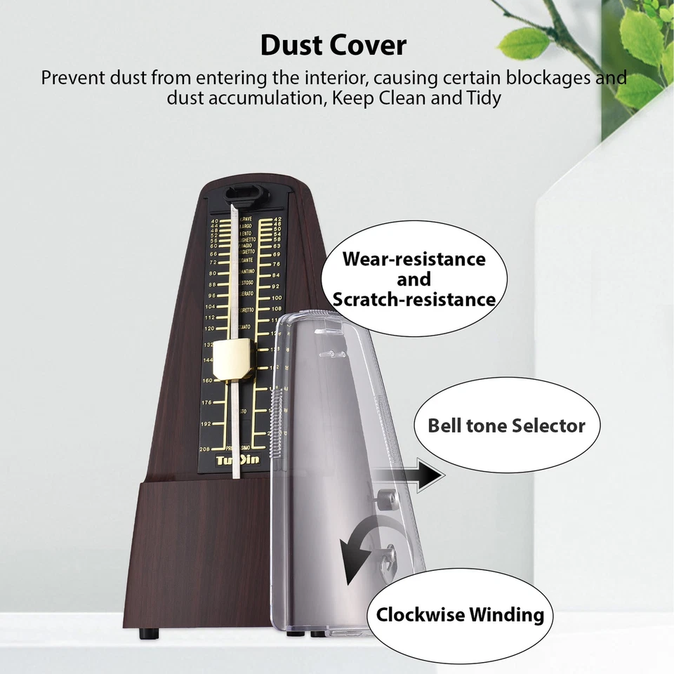 TUNYIN Mechanical Metronome Portable Metronome Adjustable Beat Speed Lightw  - Image 2 of 4