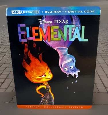 Elemental 4K UHD Blu-Ray Disney Pixar with Slipcover Sealed Disney Movie Club