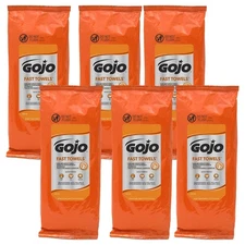 GOJO 6285-06 Wet Towels,Citrus,10 inL,9 inW,PK6 782L05