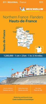 Michelin Northern France-Flanders / Hauts-de-France 511 | (Land-)Karte | 1 S.