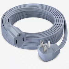 15 Ft. 14 / 3 Medium / Heavy Duty Indoor Extension Cord Flat Plug Flat Wire 15 A