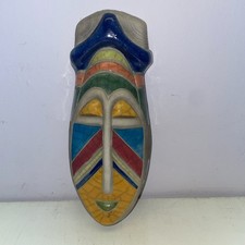 Hand Made South African Ceramic Mask Wall Hanging.