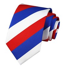 Men's Classic Striped Patterned School Color Stripe One Size White Red Blue