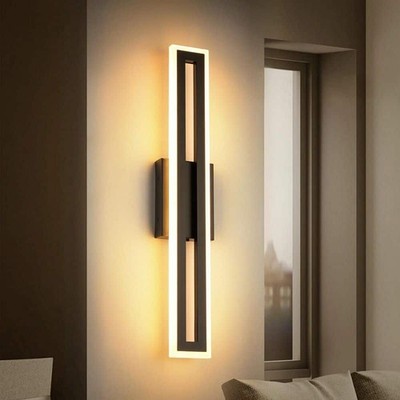 Rennnsan Avers 23.6 in. 1-Light Matte Black Dimmable LED Vanity Light