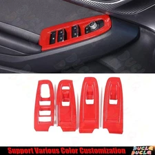 For Subaru WRX 2022-2024 Bright Red Inner Glass Window Lifting Lock Panel Trim
