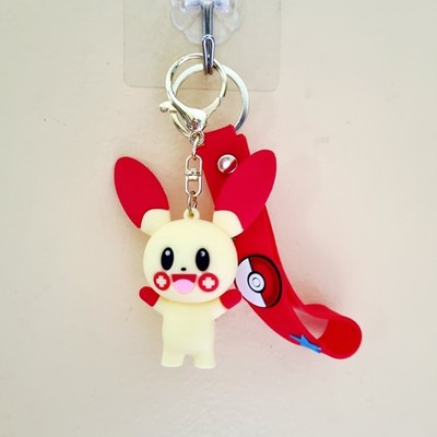Pokémon Plusle 3D Figure Bag Clip-On Keychain Bag Backpack Accessorie Keyring 