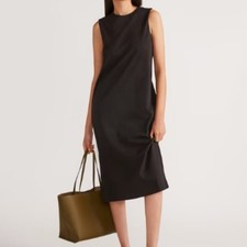 Everlane NWT Sz M The Organic Cotton Weekend Tank Dress Black