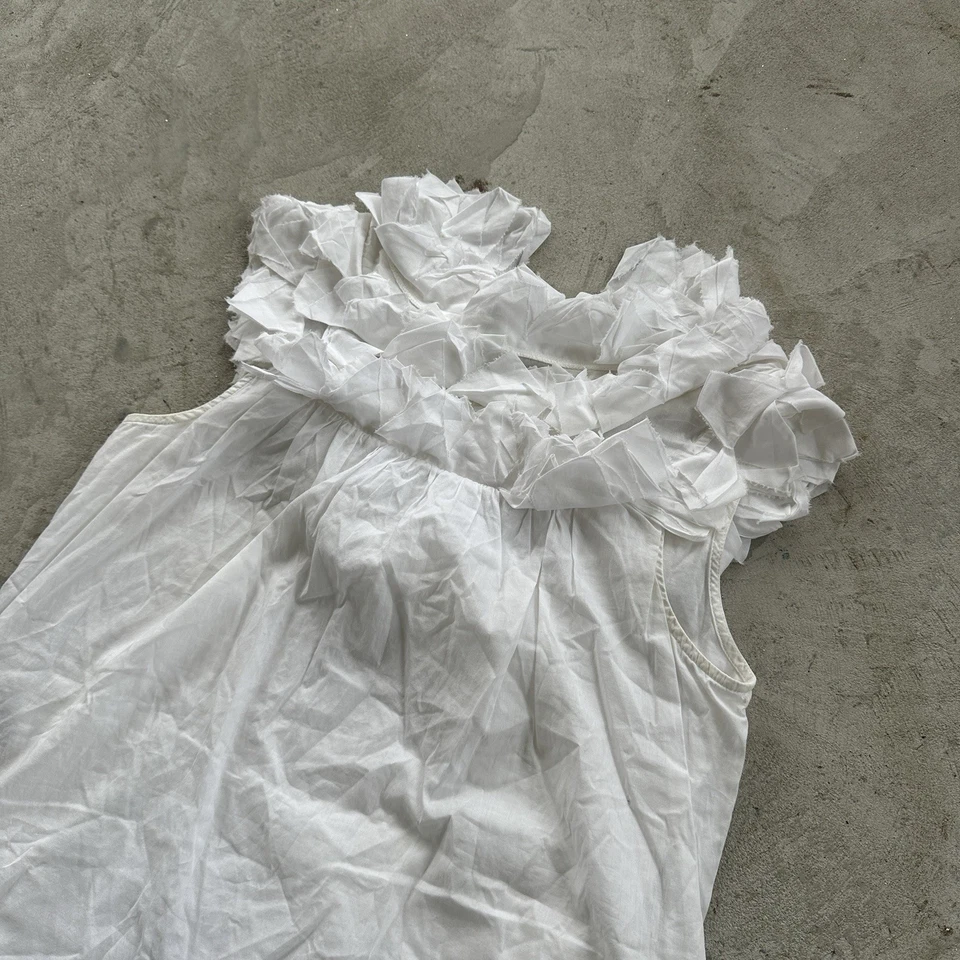 Vestido Fendi Vintage Blanco con Volantes Hecho en Italia Para Mujer Elegante Talla 38(S) Blanco Foto 2 de 4