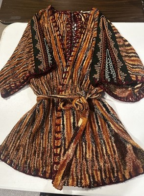 Vintage Neiman Marcus Belted Knit Sweater Cardigan  Size Large Multicolor