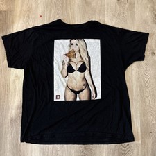 StonerDays Black Graphic T-Shirt Size XL USA Made Blonde Woman Pizza Weed Leaf