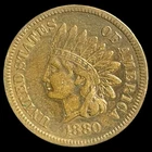 1880 Indian Head Cent - High Detail - Full Liberty Antique US 1c Penny Coin