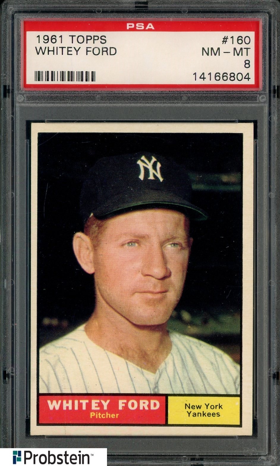 1961 Topps #160 Whitey Ford New York Yankees HOF PSA 8 NM-MT