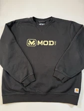 Carhartt Sweatshirt Mens XL Black Loose Crewneck Pullover Midweight Logo K124