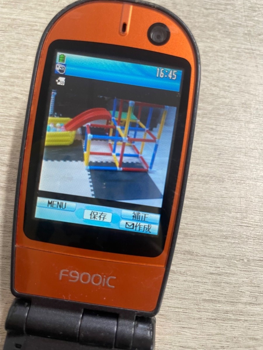 Fujitsu F900iC docomo Flip Phone Black Orange Japan Mobile Cell