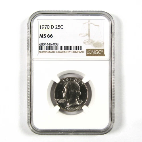 1970 D Washington Quarter MS 66 NGC Clad 25c Uncirculated SKU:I9486