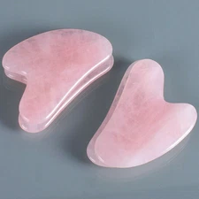 Natural Rose Quartz Gua Sha Pink Crystal Guasha Stone Body Scraping Massage Best