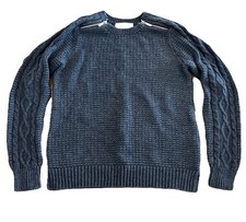 MICHAEL Michael Kors Grey Cable Knit Sweater with Shoulder Zippers Women's Sz M