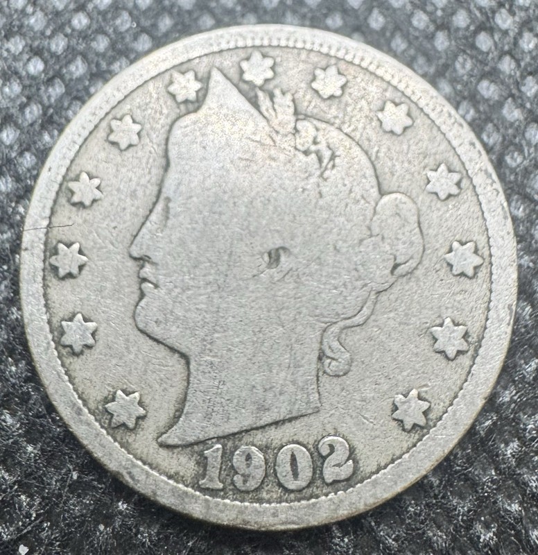 1902 Liberty Head V Nickel 5C Circulated US Coin Philadelphia Vintage