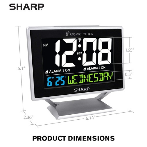 Reloj despertador doble de escritorio con pantalla a color - Precisión atómica - Calendario y datos... - Imagen 5 de 8